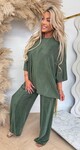 FELINE SHINY PLISSE SET ARMYGREEN