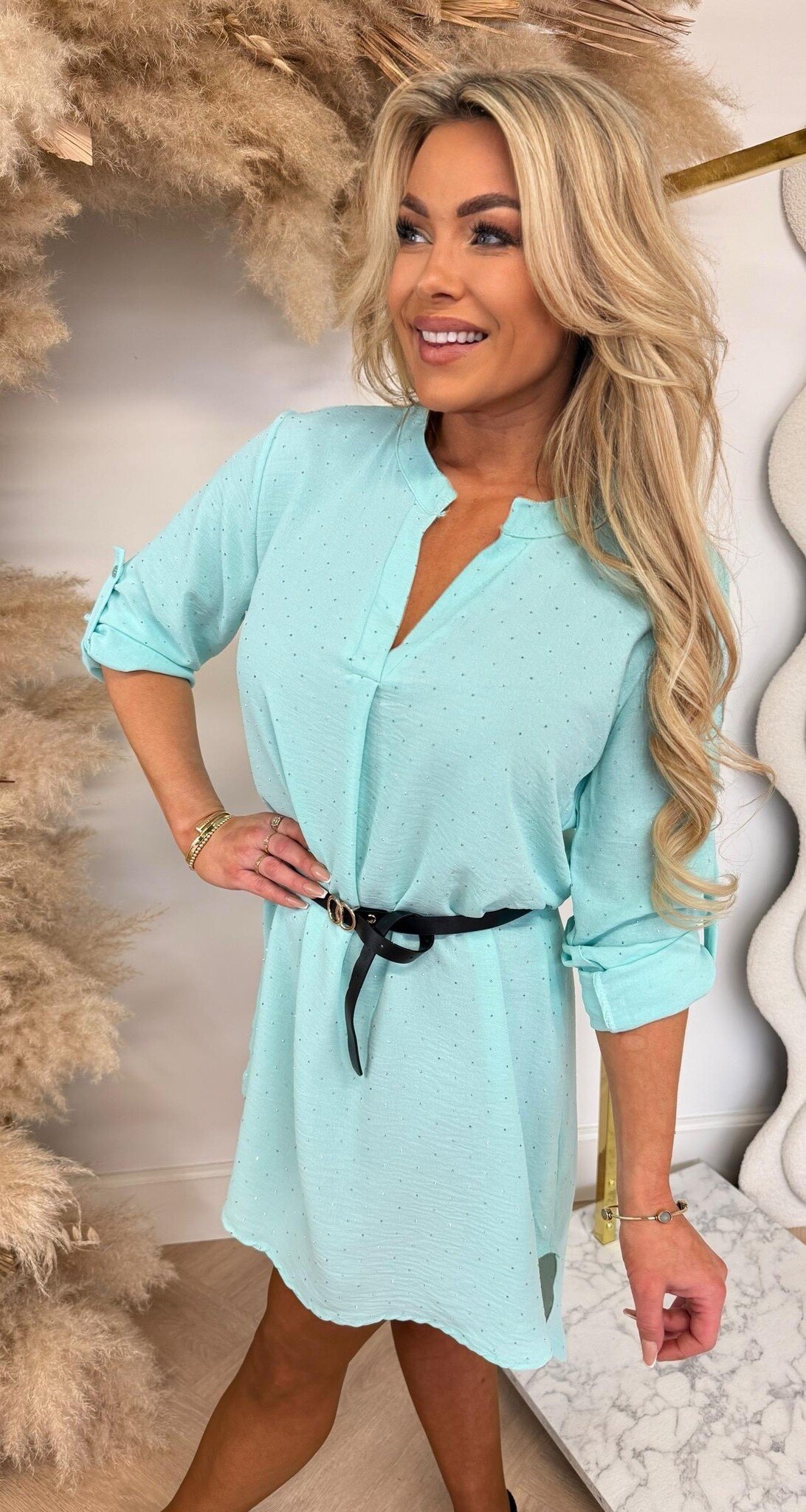 BELT GLITTER TUNIEK AQUA