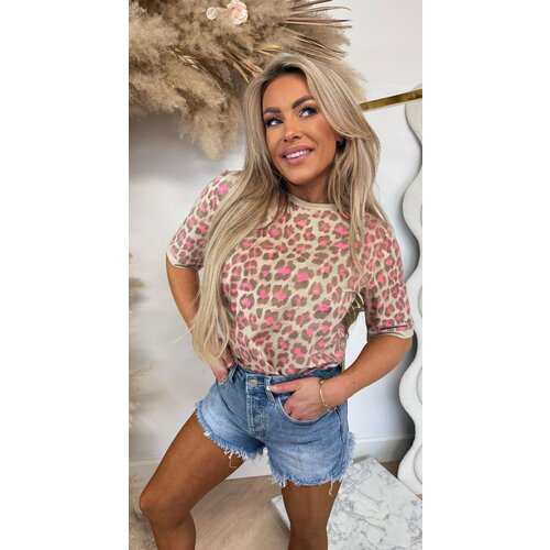 SOFIE LEOPARD TEE BEIGE/PINK SOFIE LEOPARD TEE BEIGE/PINK