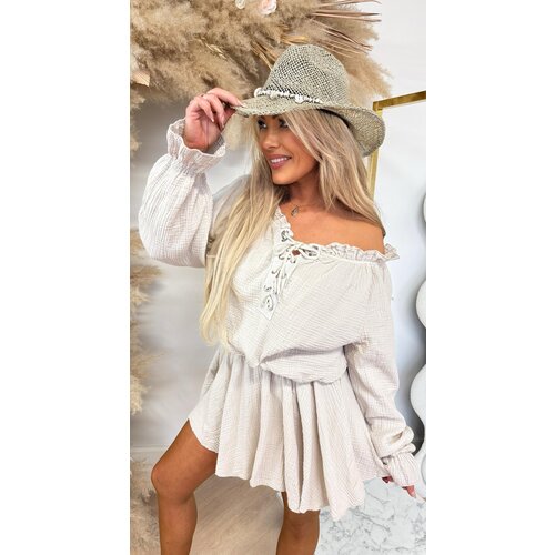 VETER COTTON PLAYSUIT BEIGE VETER COTTON PLAYSUIT BEIGE