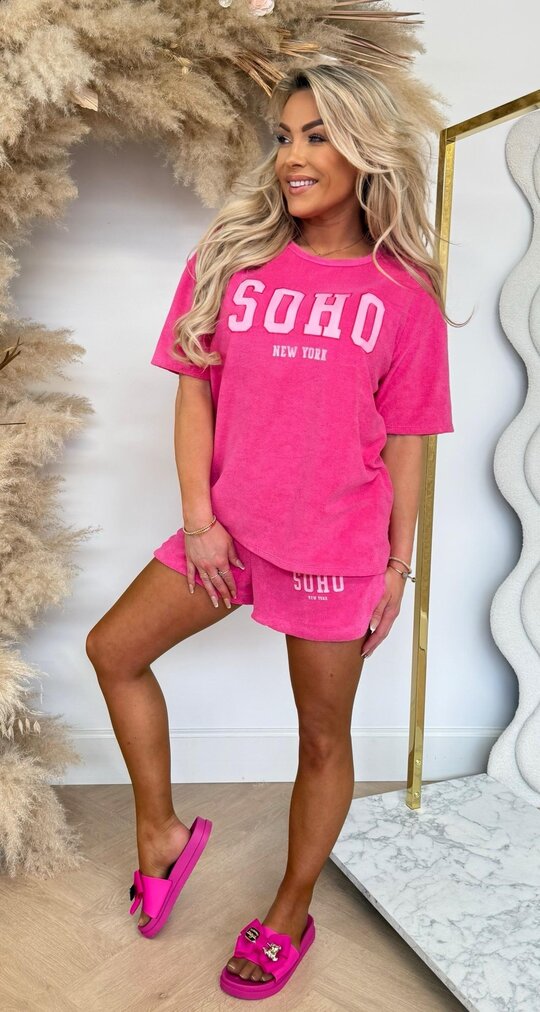 SOHO BADSTOF SET 95054+90298 FUCHSIA