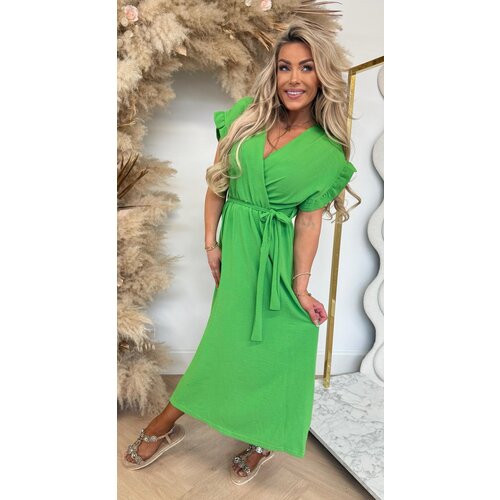 NOELIA RUFFLE DRESS LONG APPLEGREEN NOELIA RUFFLE DRESS LONG APPLEGREEN
