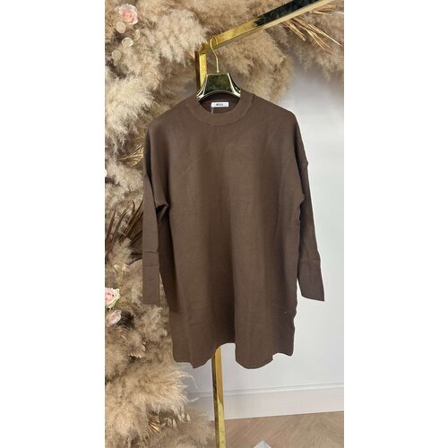 KAYLLA OVERSIZED RIB SWEATDRESS LONG 9887 CHOCO KAYLLA OVERSIZED RIB SWEATDRESS LONG 9887 CHOCO