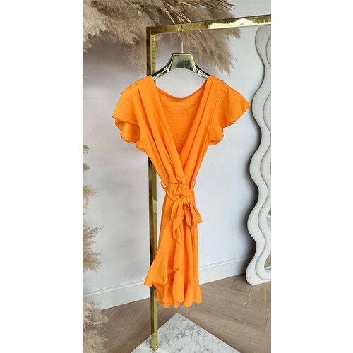 SUMMER RUFFLY DRESS ORANGE SUMMER RUFFLY DRESS ORANGE