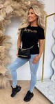 AMOUR SEQUIN BUTTON TEE 622 BLACK