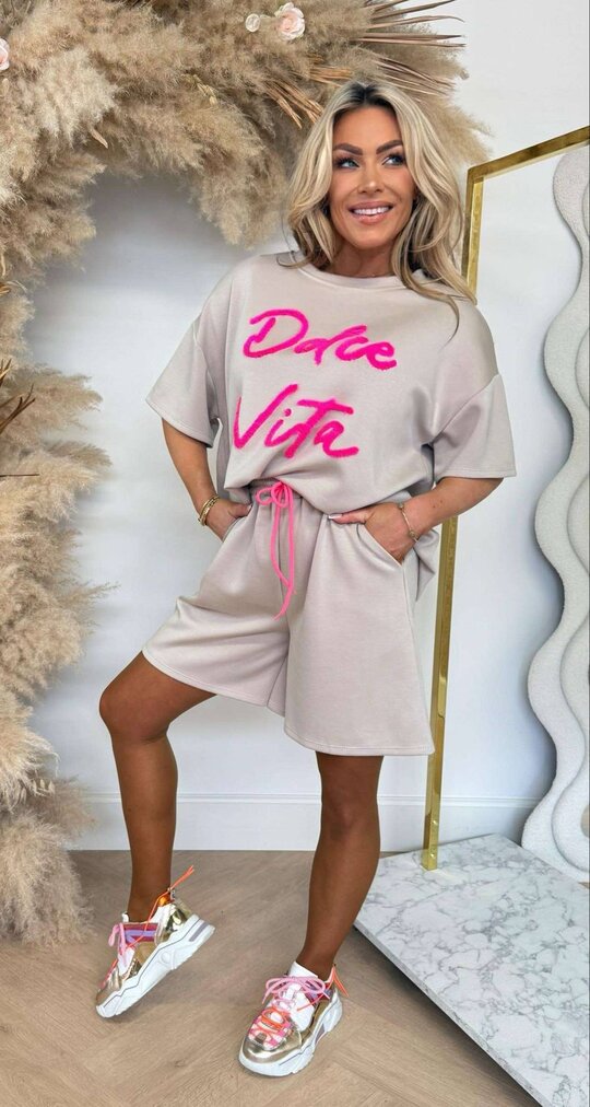 DOLCE VITA SET BEIGE/PINK