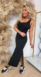 BASIC SPLIT DRESS BLACK