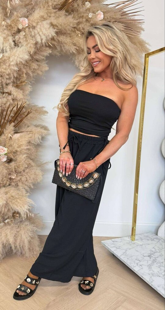 STRAPLESS TOUWTJES TOP BLACK