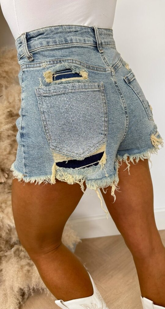DAMAGDE GLITTER POCKET SHORT 737 DIRTY WASHING