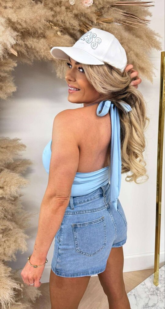 HALTER BASIC TOP ICEBLUE