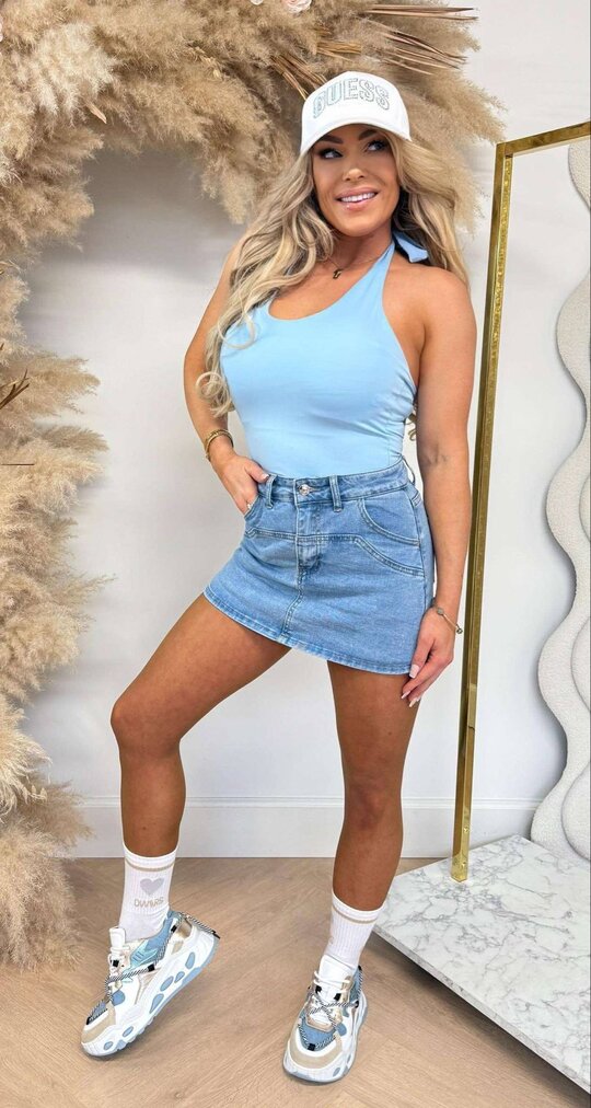 HALTER BASIC TOP ICEBLUE
