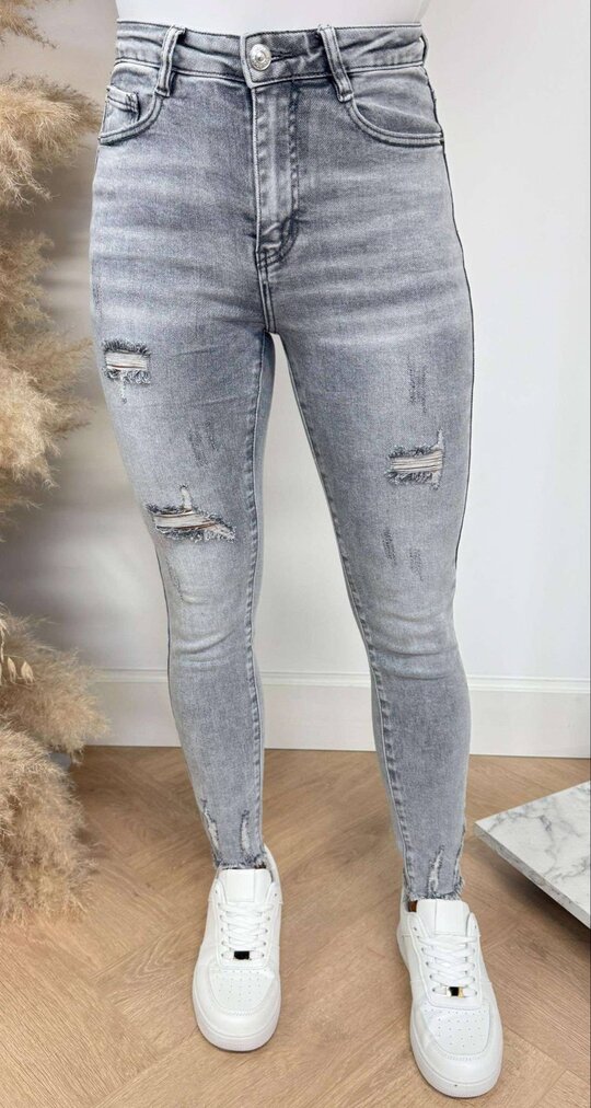 DAMAGED JEANS 6639 LIGHT GREY