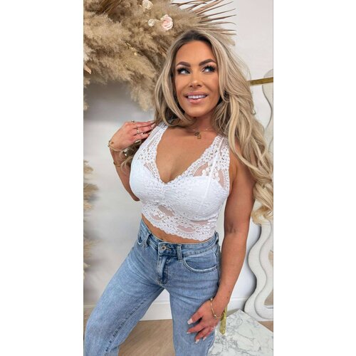 LACE LIV CUP TOP WHITE LACE LIV CUP TOP WHITE