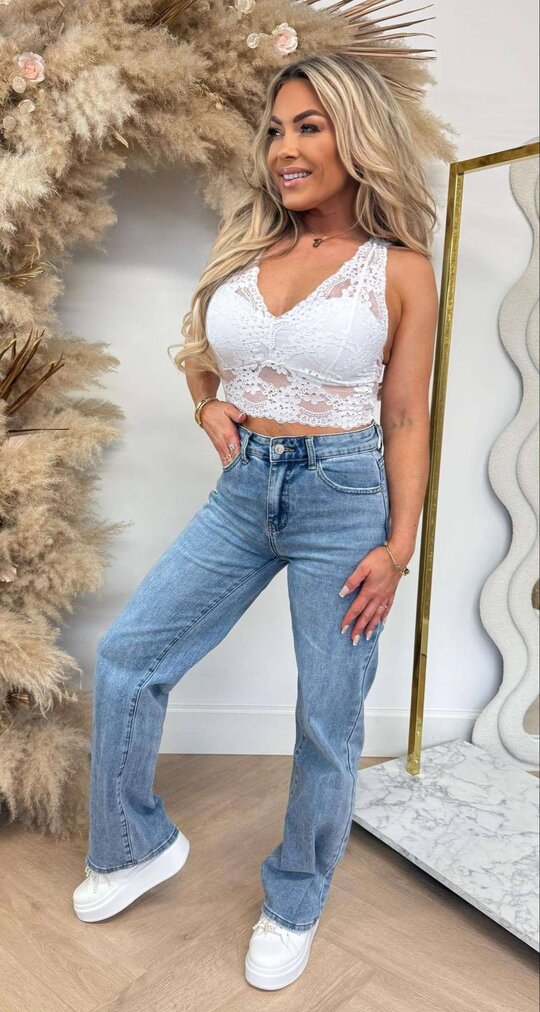 LACE LIV CUP TOP WHITE