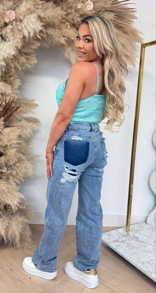 LILY LACE TOP AQUA