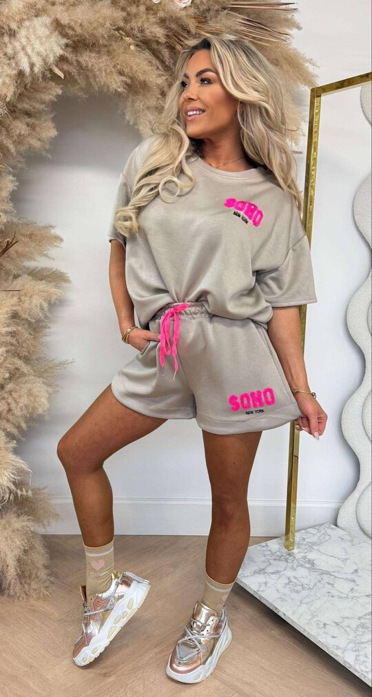 SOHO NEW YORK SET DARKBEIGE/PINK