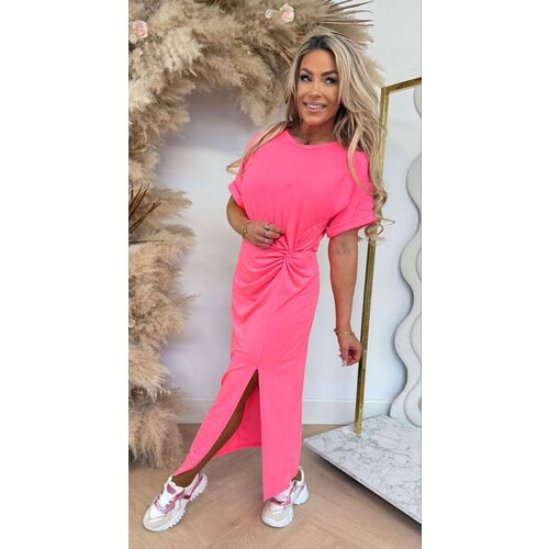 WATERFALL BASIC DRESS NEONPINK WATERFALL BASIC DRESS NEONPINK