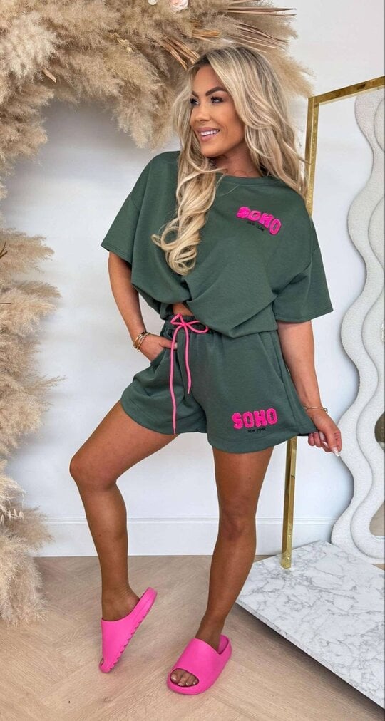 SOHO NEW YORK SET ARMYGREEN/PINK