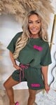 SOHO NEW YORK SET ARMYGREEN/PINK