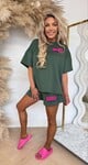 SOHO NEW YORK SET ARMYGREEN/PINK