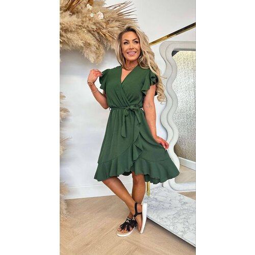 SUMMER RUFFLY DRESS ARMYGREEN SUMMER RUFFLY DRESS ARMYGREEN