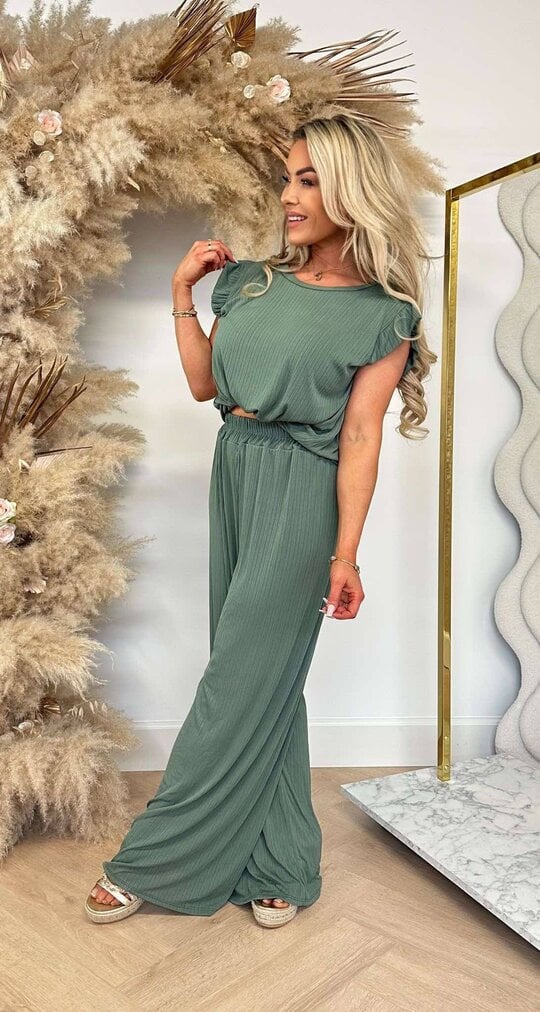 RUFFLE 2 PIECE SET GREEN
