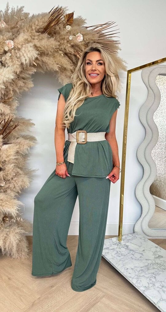 RUFFLE 2 PIECE SET GREEN