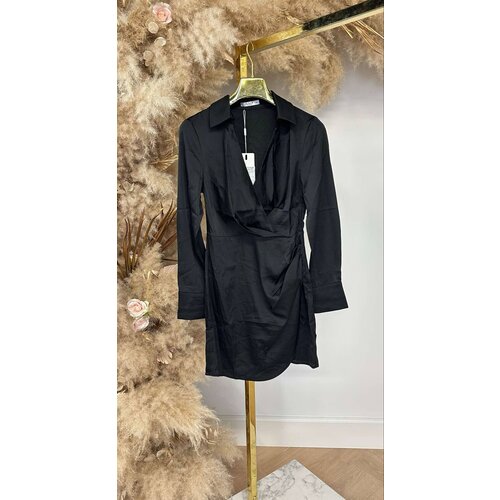 MEGHAN SATIN DRESS 20206 BLACK MEGHAN SATIN DRESS 20206 BLACK