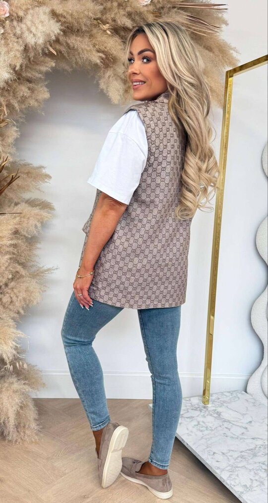 GUC INSPIRED GILET BEIGE