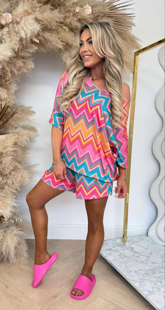 STRIK ZIGZAG SHINE SET FUCHSIA