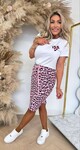 LOVE LEO SET SHIRT + SKIRT PINK/BLACK