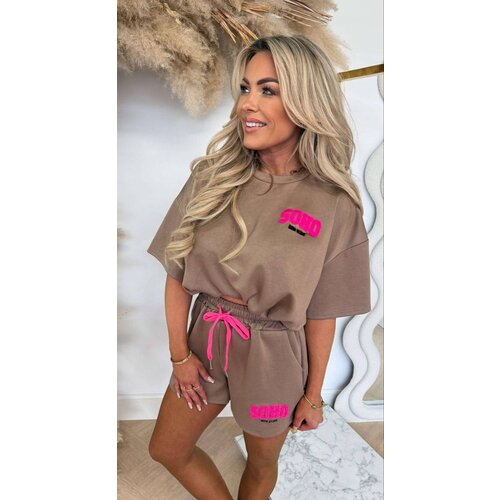 SOHO NEW YORK SET DARK TAUPE/NEON PINK SOHO NEW YORK SET DARK TAUPE/NEON PINK