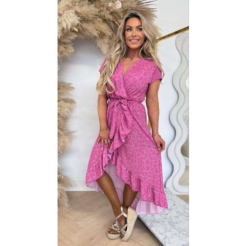 LARA LEO RUFFLE DRESS PINK/LILA LARA LEO RUFFLE DRESS PINK/LILA