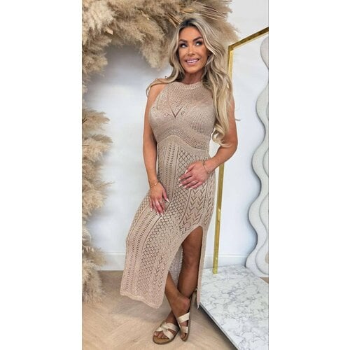 HALTER BEACH LUREX DRESS ROSE HALTER BEACH LUREX DRESS ROSE