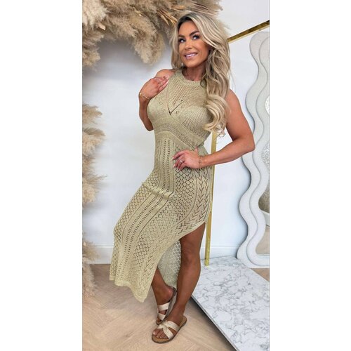 HALTER BEACH LUREX DRESS GOLD HALTER BEACH LUREX DRESS GOLD
