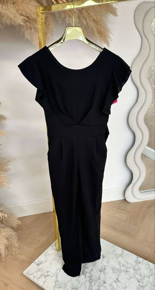 RUFFLE JUMPSUIT BLACK