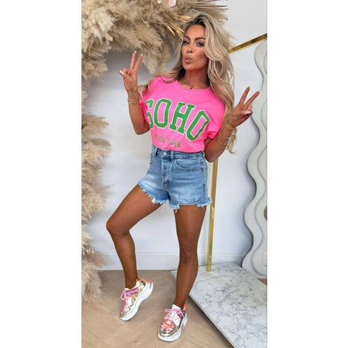 SOHO T-SHIRT 590010-101 / 590010-116 PINK/GREEN SOHO T-SHIRT 590010-101 / 590010-116 PINK/GREEN