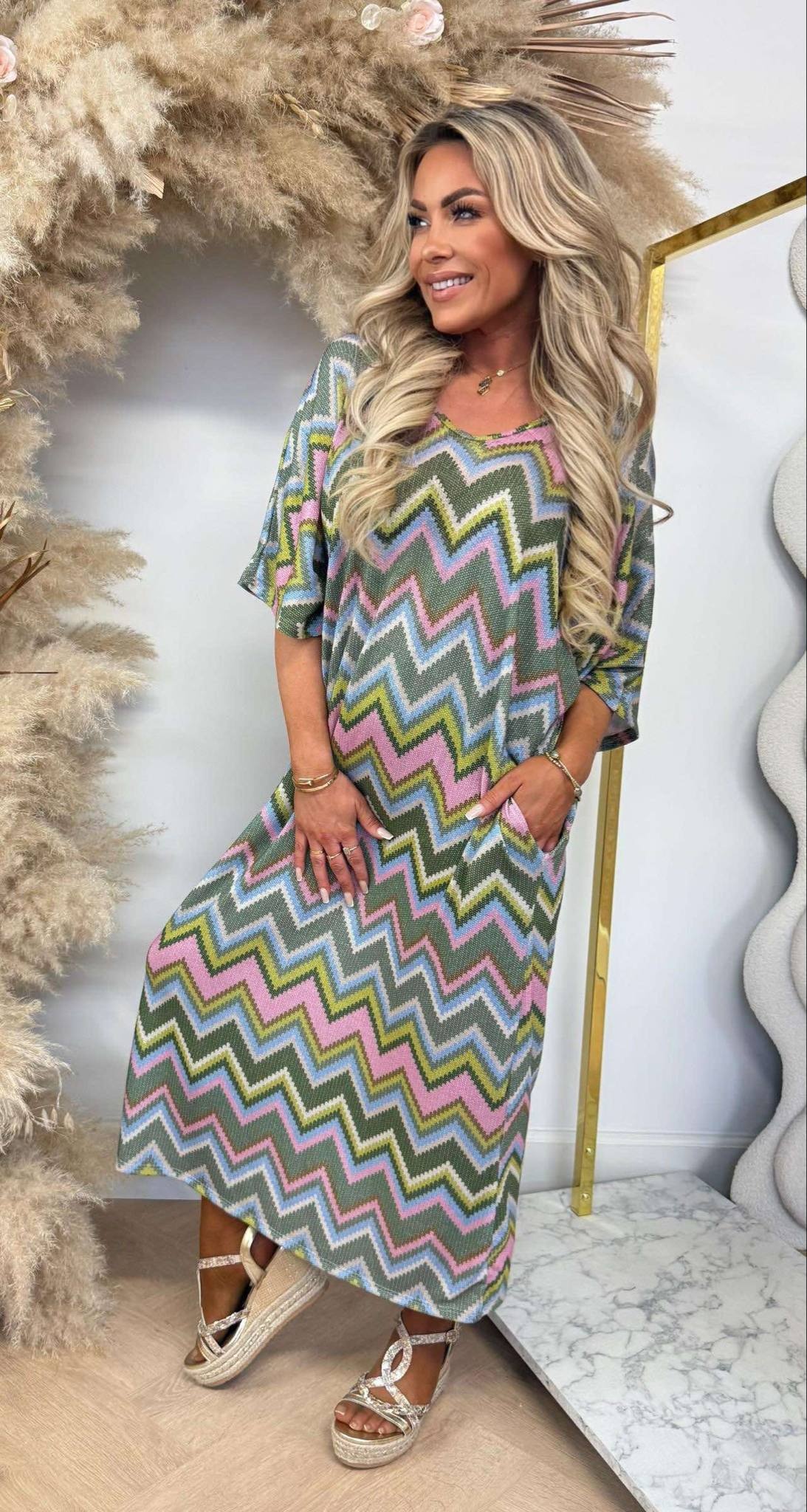 STRIK OVERSIZED SHINE DRESS GREEN