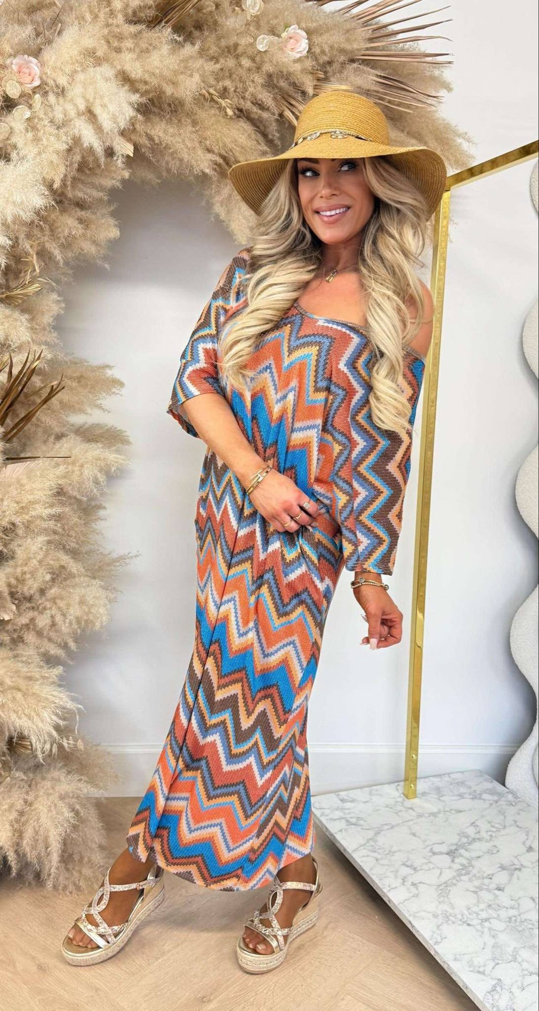 STRIK OVERSIZED SHINE DRESS CHOCO