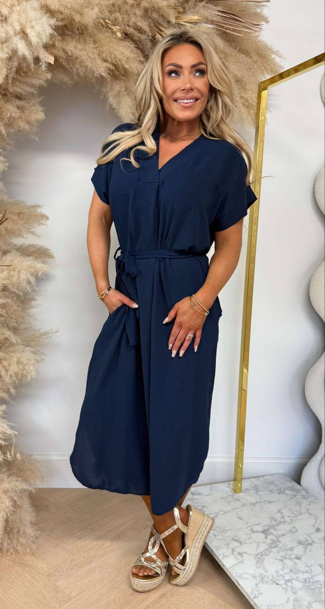 LEONIE V LUS DRESS NAVY