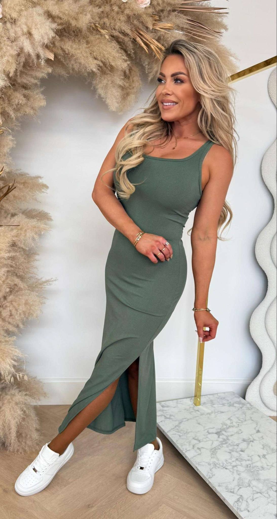 NEW BASIC DRESS ARMYGREEN