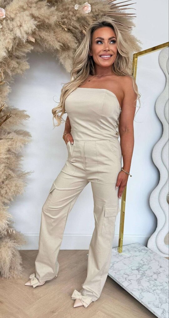 STRAPLESS STRETCH JUMPER BEIGE STRAPLESS STRETCH JUMPER BEIGE