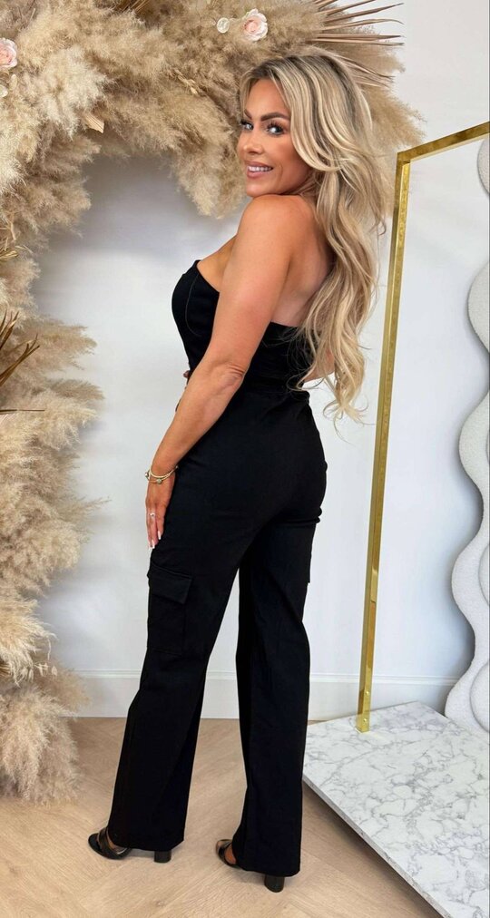 STRAPLESS STRETCH JUMPER BLACK