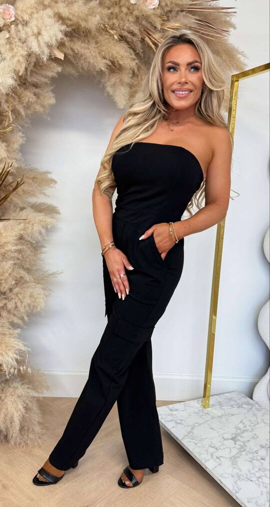 STRAPLESS STRETCH JUMPER BLACK