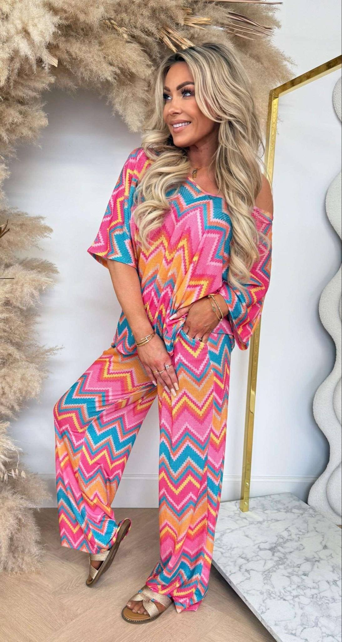 IBIZA ZIGZAG STRIK SET FUCHSIA