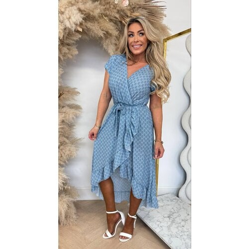 INSPIRED CIRCLE RUFFLE DRESS BLUE INSPIRED CIRCLE RUFFLE DRESS BLUE