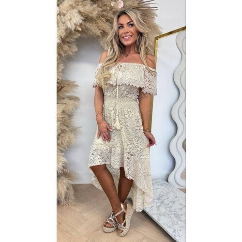 BOHO KWASTJES DRESS BEIGE BOHO KWASTJES DRESS BEIGE