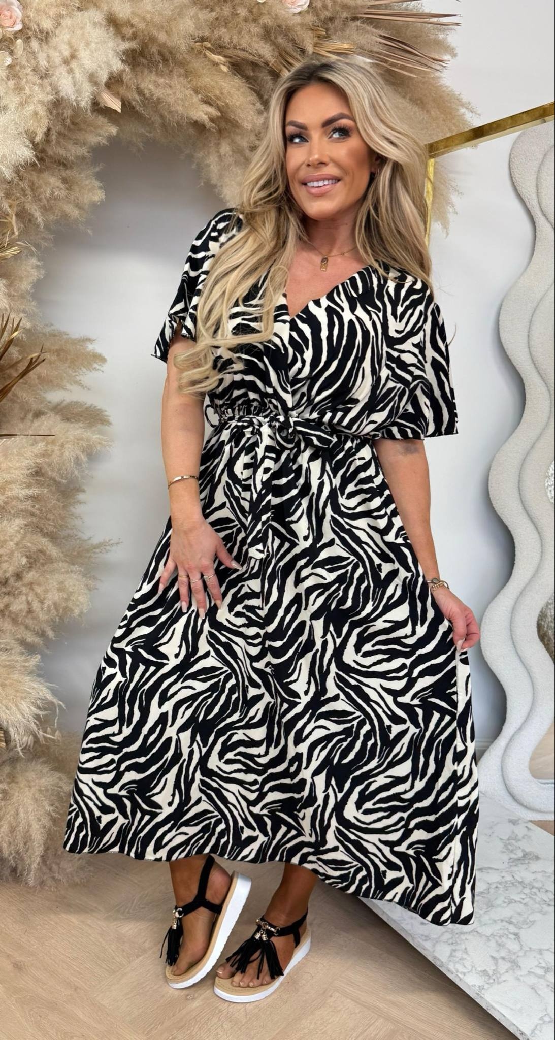 ANIMAL LUS DRESS ZEBRA