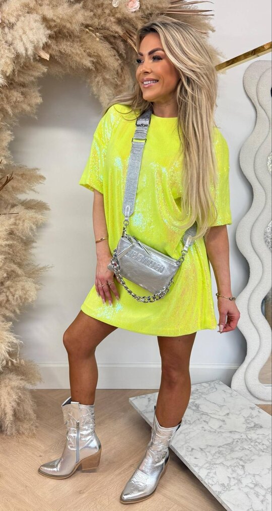 DISCO SEQUIN DRESS YELLOW