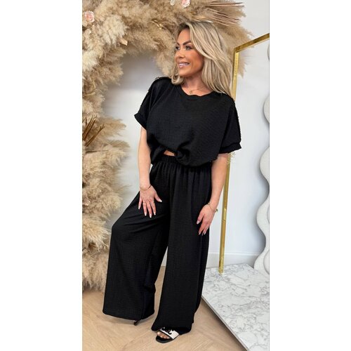 PERFECT BUTTON STRAIGHT LEG PANTS SET BLACK PERFECT BUTTON STRAIGHT LEG PANTS SET BLACK